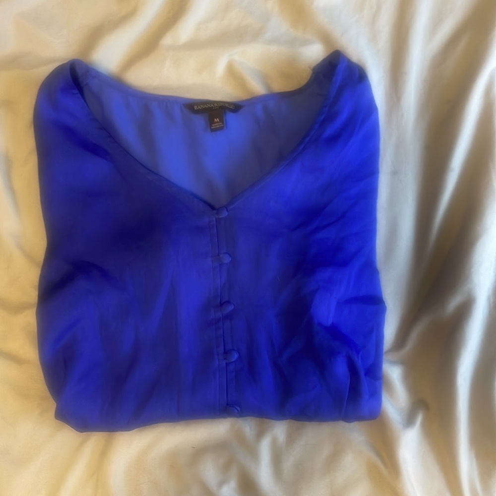 Blue Long Sleeve Banana Republic Blouse